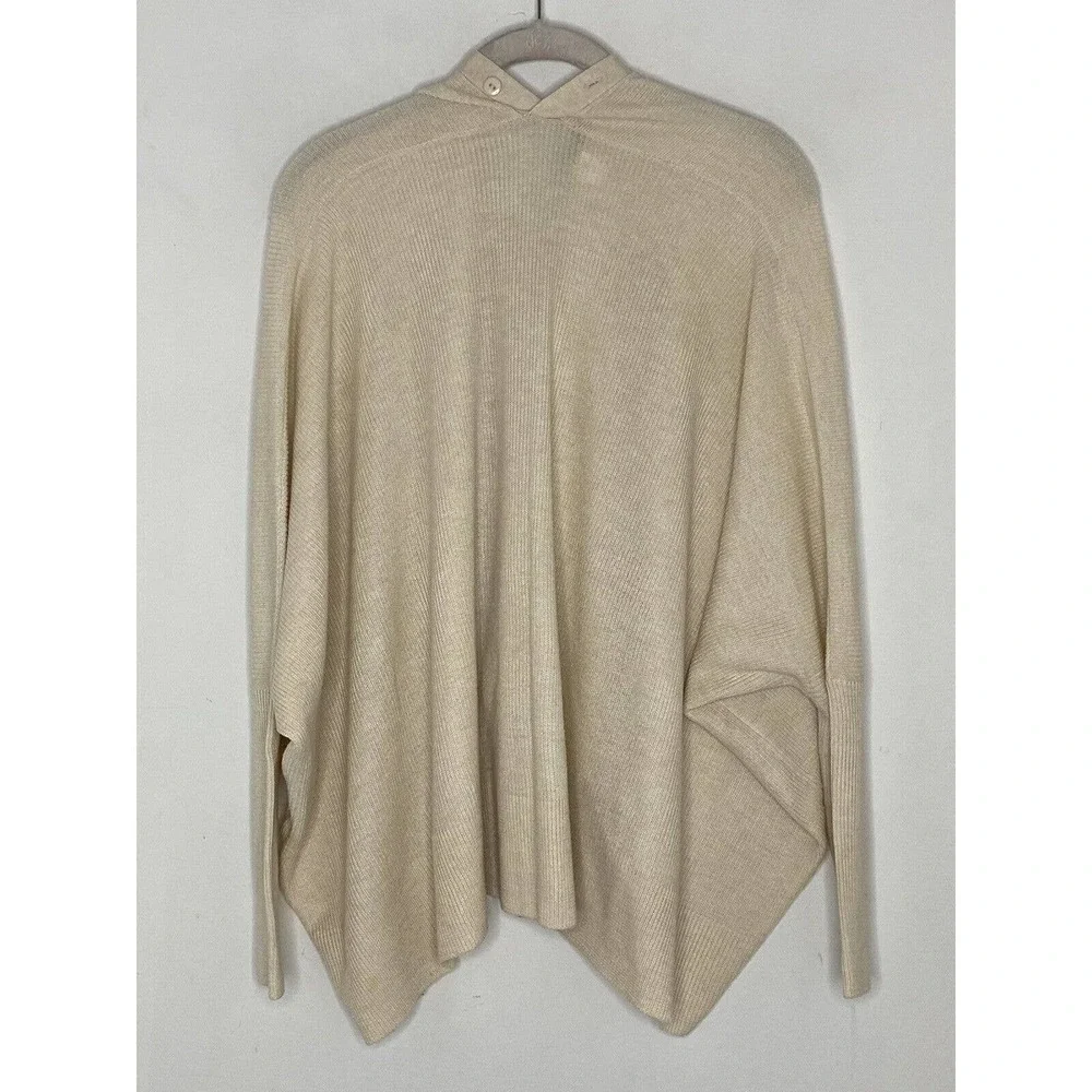 Kerisma Women’s Cropped Ivory Ribbed V Neck Dolman Cardigan Size S/M - Picture 6 of 7